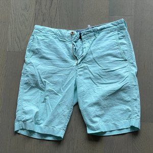 J Crew Cyan Cotton Club Short Shorts Waist 32 Inseam 10"